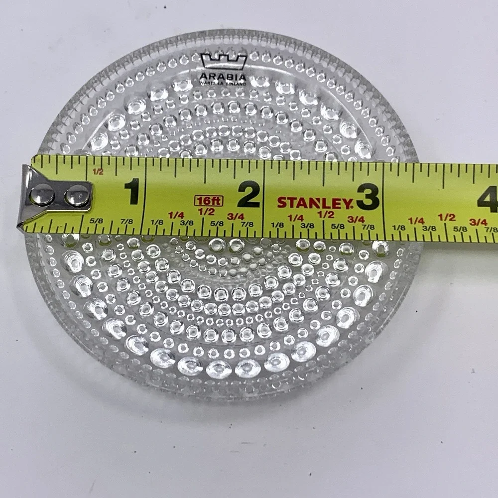 Set of 6 Arabia Finland Oiva Toikka Kastehelmi Dew Drop Glass Coasters Hobnail
